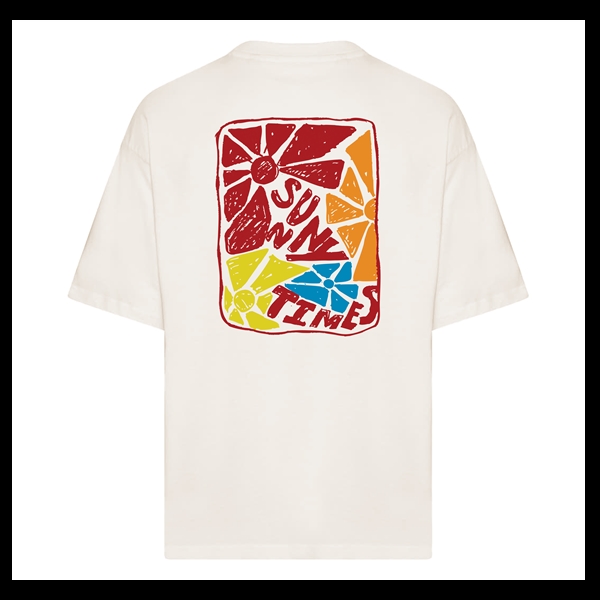 North Shore Surf - Box t-shirt “sunny times” - Off White